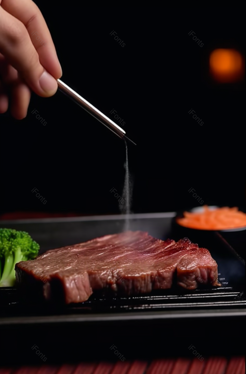 餐厅里的展示海报铁板烤牛排,高清,摄影图,摄影图片,图片大全,摄影图免费下载